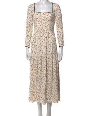 Reformation Chaylyn floral midi dress square neckline Bridgerton 4